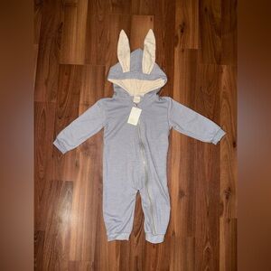 Adorable Gray Bunny Ear Baby Onesie/ Easter Outfit